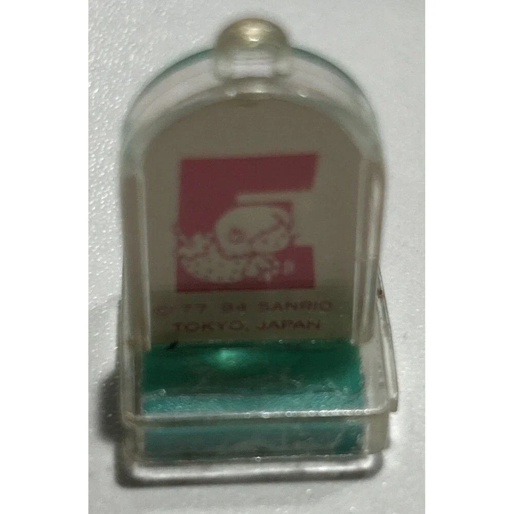 Sanrio Rubber Stamp Vintage 1994 Alphabet Letter E Strawberry + Hello Kitty Clip